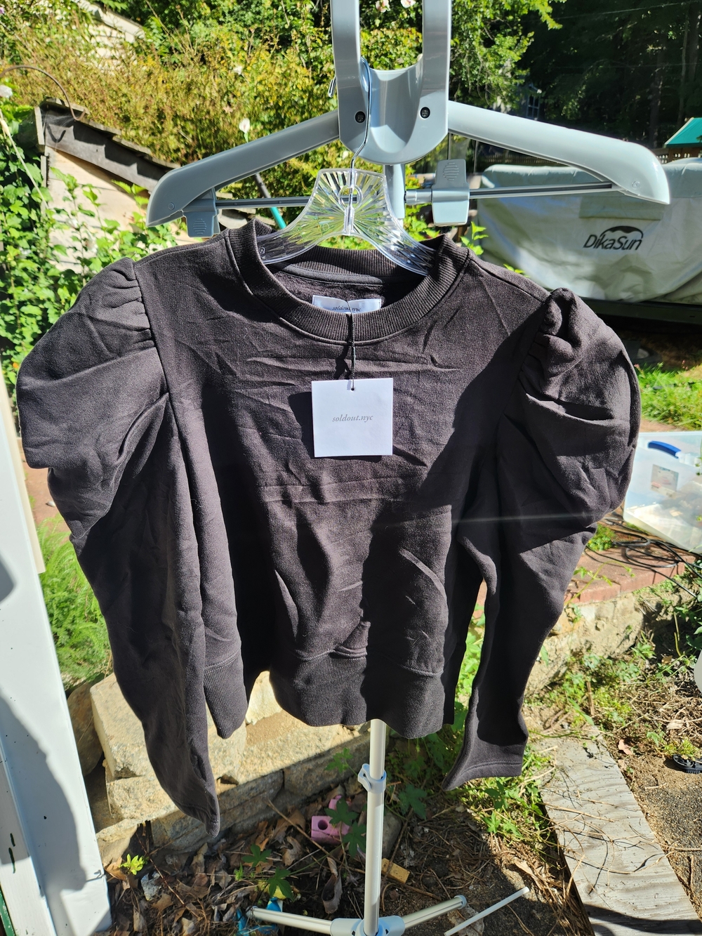Soldout NYC Just Enough Puff Sweatshirt Black Small NWT $175